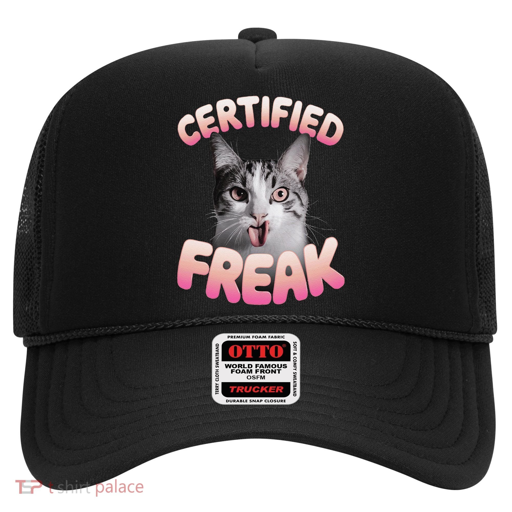 Cat Meme Certified Freak Eat Cement Cursed Cat Funny Hat