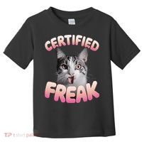 Cat Meme Certified Freak Eat Cement Cursed Cat Funny Toddler T-Shirt thumb 0