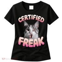 Cat Meme Certified Freak Eat Cement Cursed Cat Funny Women's T-Shirt thumb 0