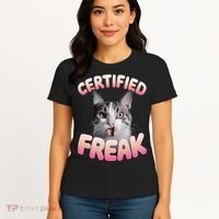 Cat Meme Certified Freak Eat Cement Cursed Cat Funny Women's T-Shirt thumb 4