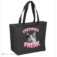 Cat Meme Certified Freak Eat Cement Cursed Cat Funny Tote Bag thumb 2