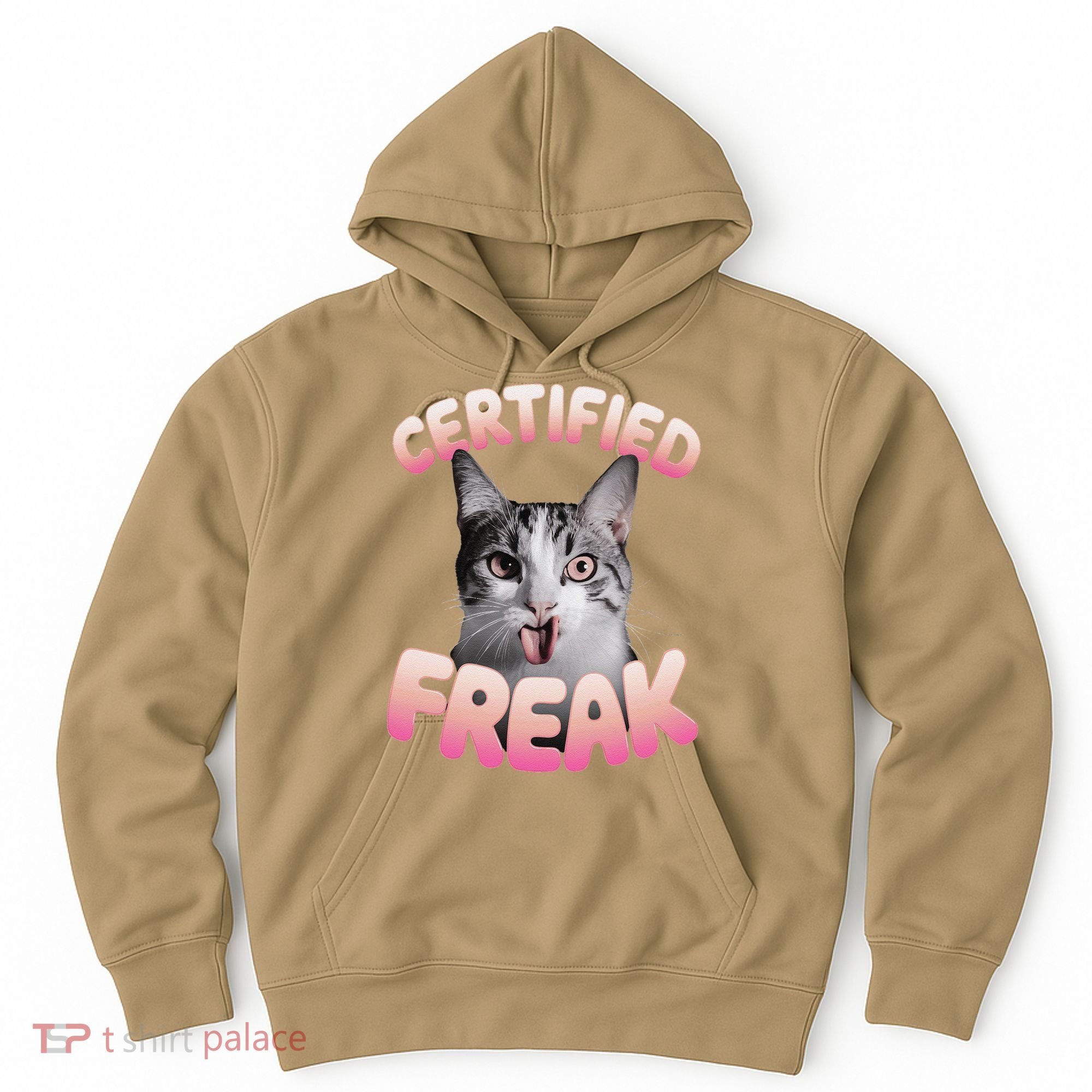 Cat Meme Certified Freak Eat Cement Cursed Cat Funny Hoodie