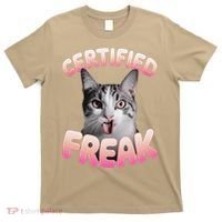 Cat Meme Certified Freak Eat Cement Cursed Cat Funny T-Shirt thumb 0