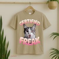 Cat Meme Certified Freak Eat Cement Cursed Cat Funny T-Shirt thumb 2