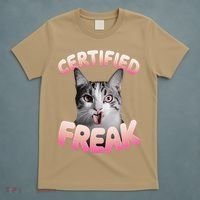 Cat Meme Certified Freak Eat Cement Cursed Cat Funny T-Shirt thumb 5