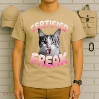 Cat Meme Certified Freak Eat Cement Cursed Cat Funny T-Shirt thumb 6