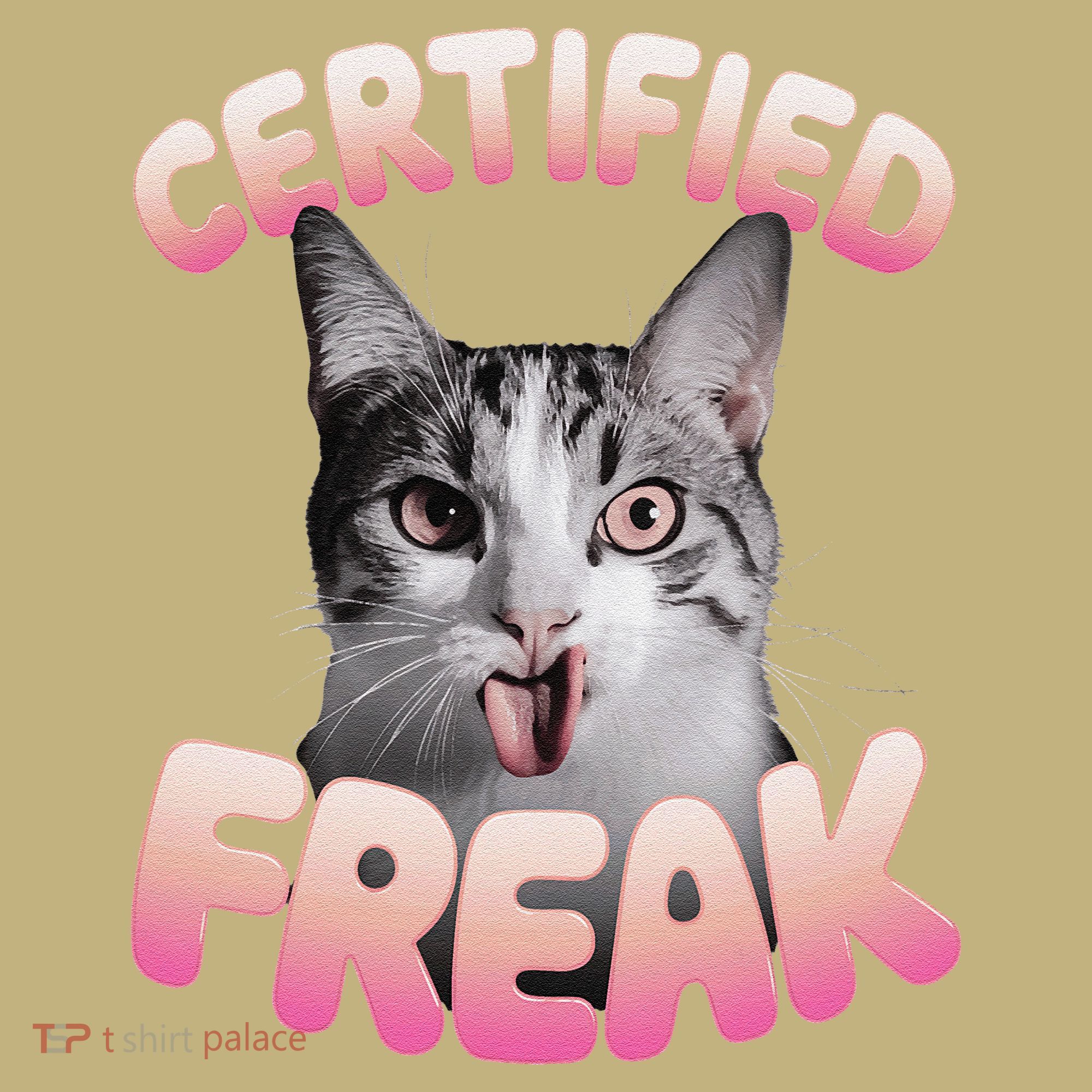 Cat Meme Certified Freak Eat Cement Cursed Cat Funny T-Shirt