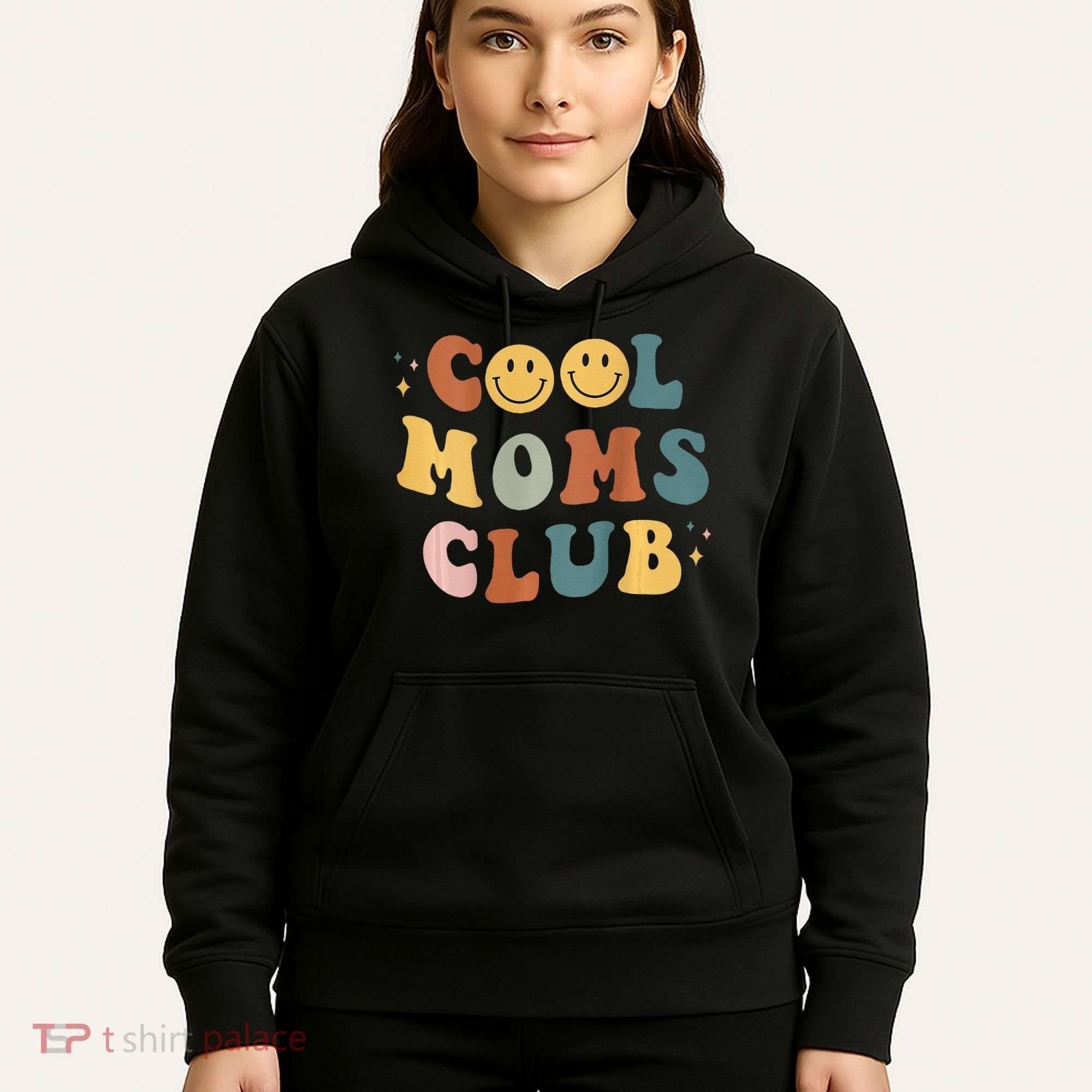 Cool Moms Club ON BACK Print Hoodie