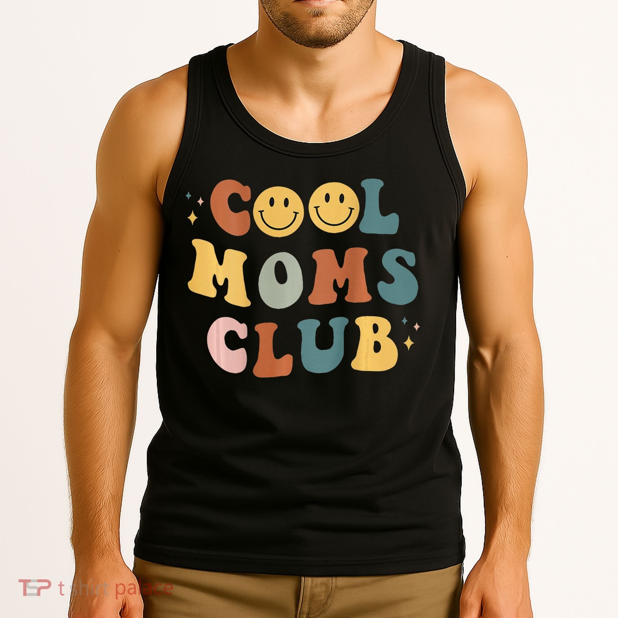 Cool Moms Club ON BACK Print Tank Top