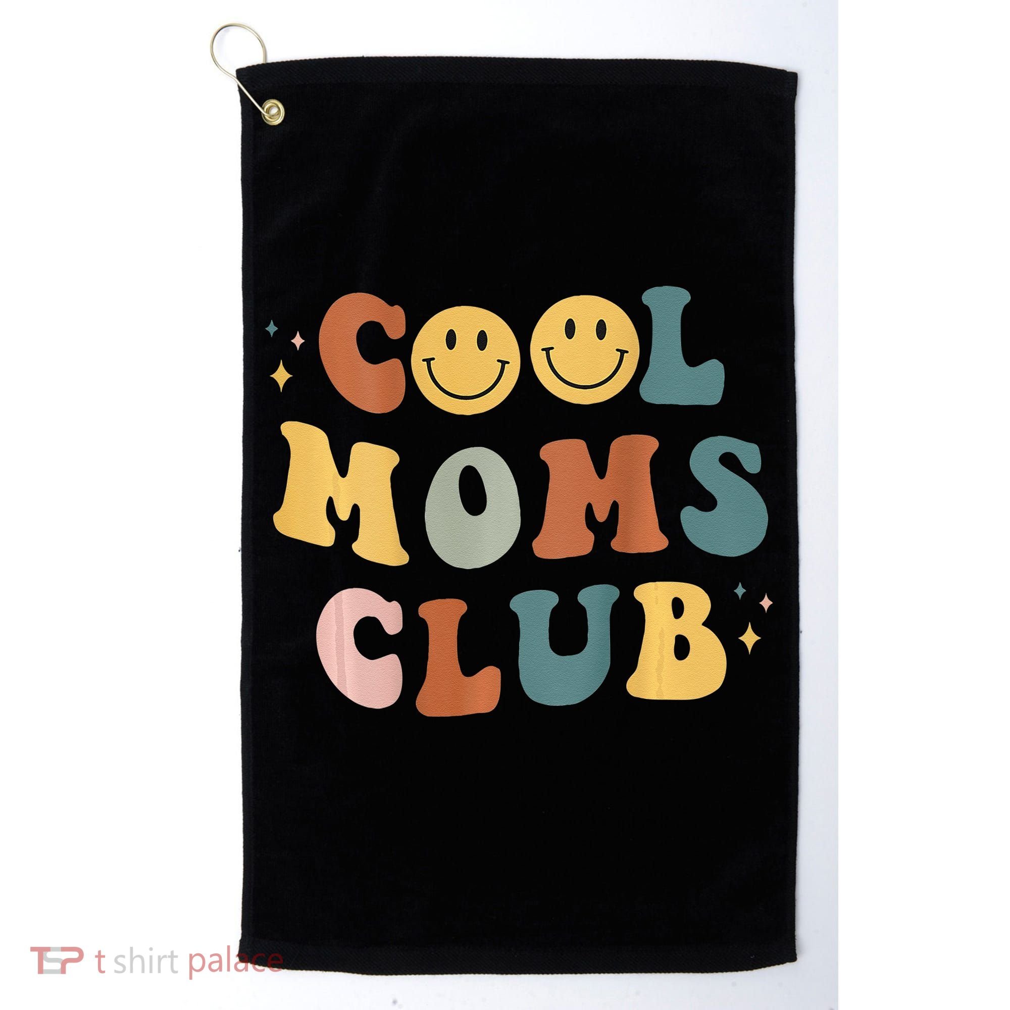 Cool Moms Club ON BACK Print Golf Towel