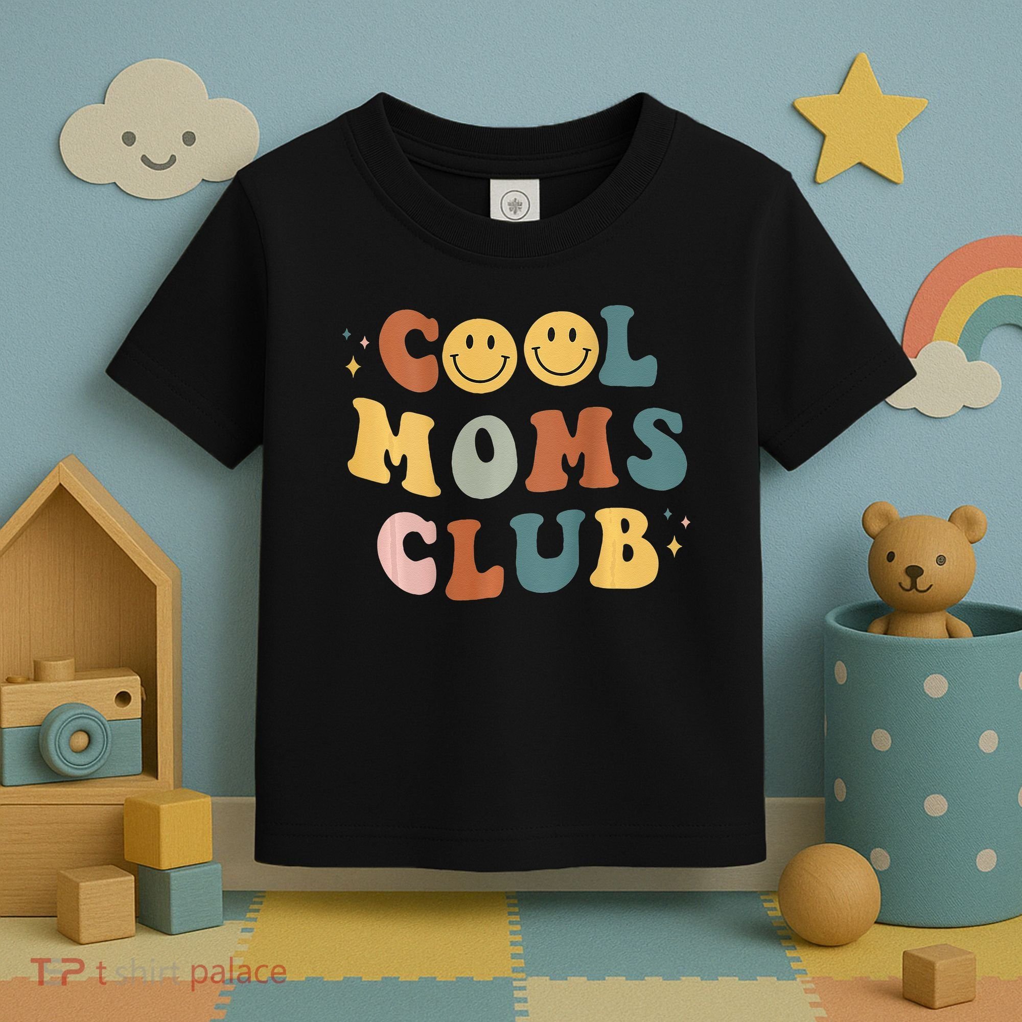 Cool Moms Club ON BACK Print Toddler T-Shirt