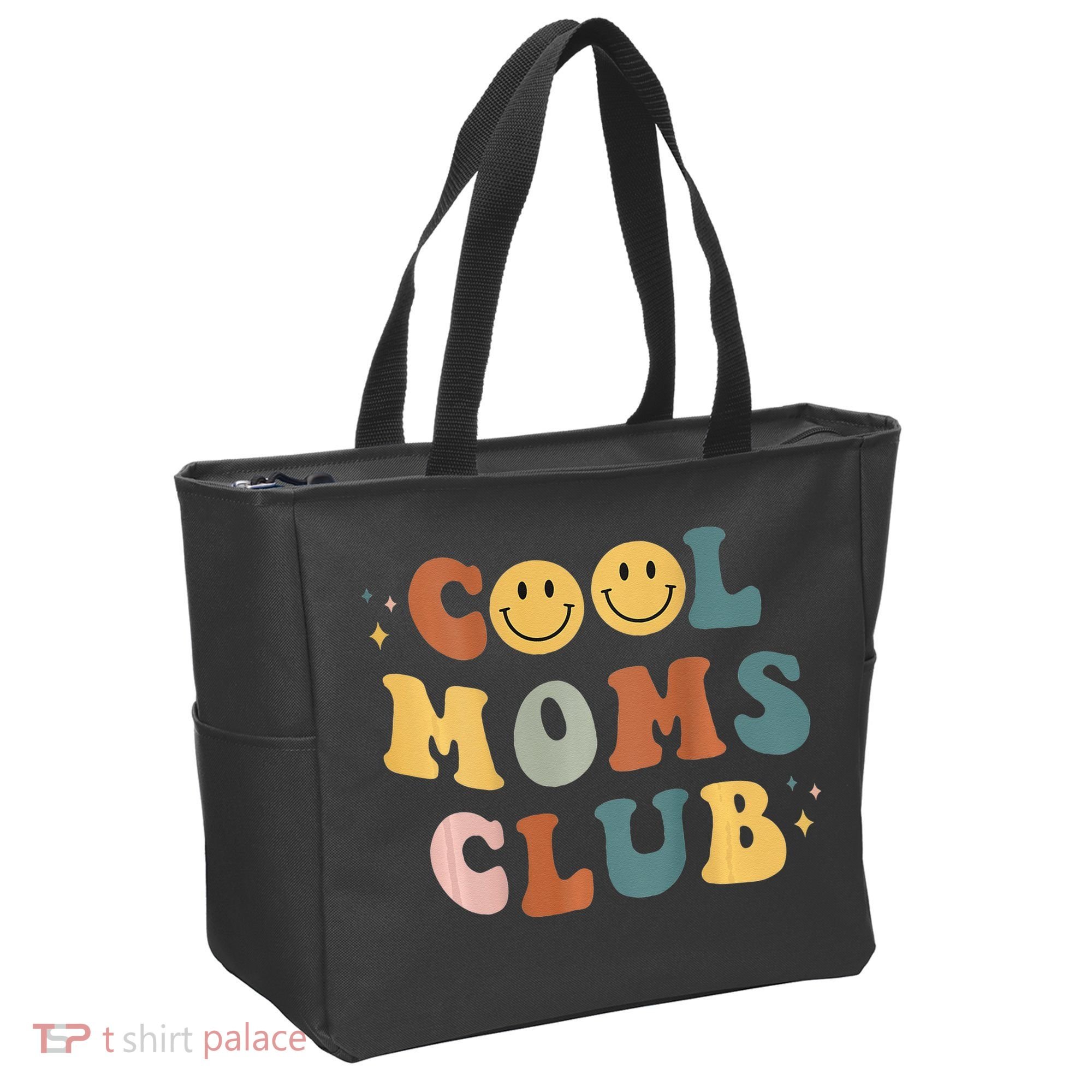 Cool Moms Club ON BACK Print Tote Bag