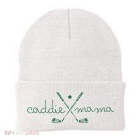 Caddie Mama Cute Golfing Golfer Mom Golf 1st Birthday Mommy Beanie thumb 0