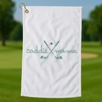 Caddie Mama Cute Golfing Golfer Mom Golf 1st Birthday Mommy Golf Towel thumb 1