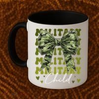 Camouflage Military Child Coquette Bow Camo Coffee Mug thumb 2