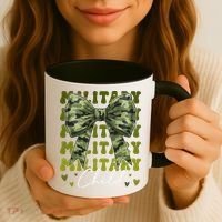 Camouflage Military Child Coquette Bow Camo Coffee Mug thumb 3