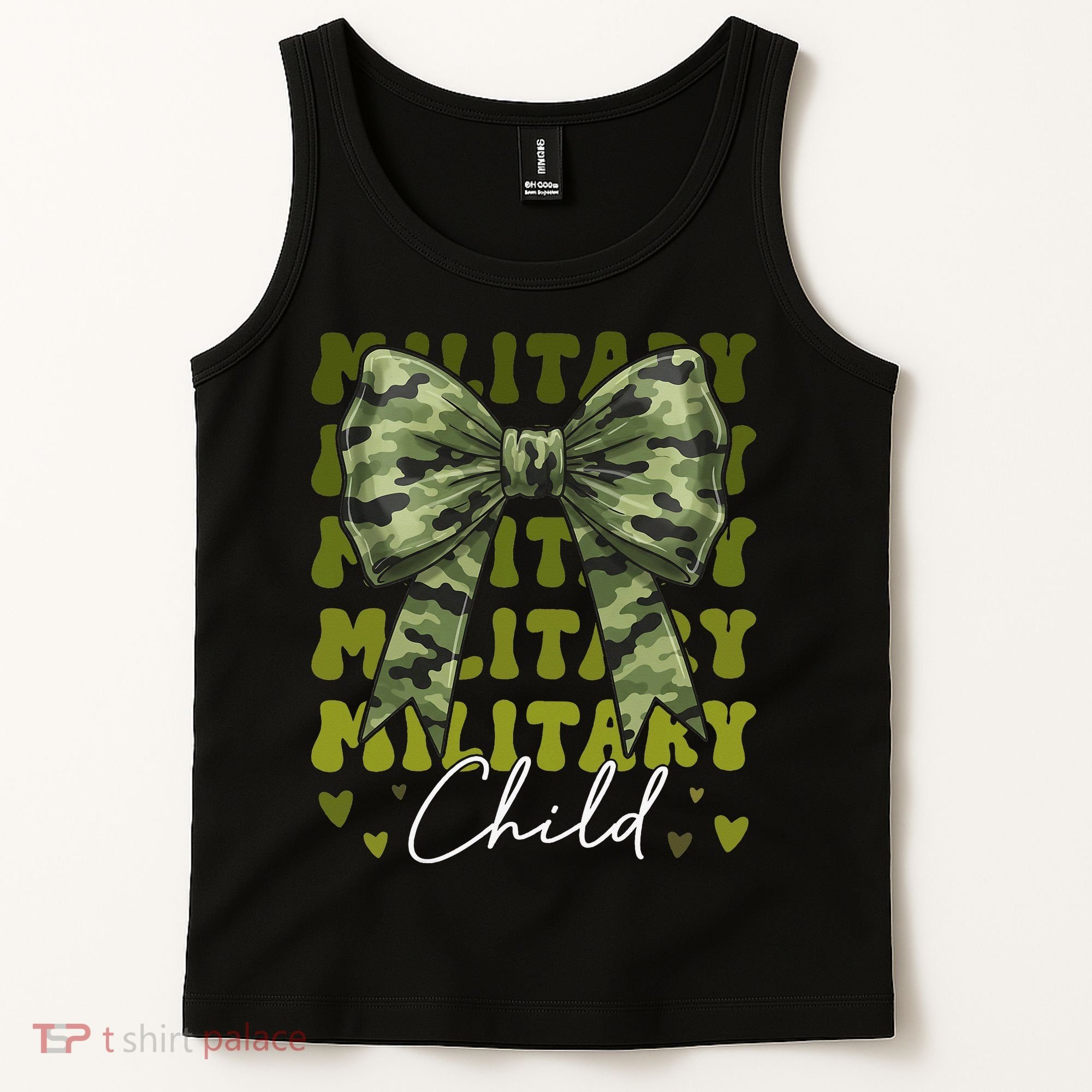 Camouflage Military Child Coquette Bow Camo Tank Top