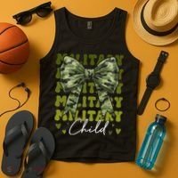 Camouflage Military Child Coquette Bow Camo Tank Top thumb 4