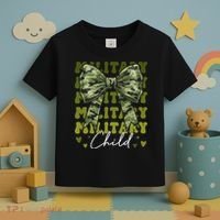 Camouflage Military Child Coquette Bow Camo Toddler T-Shirt thumb 3