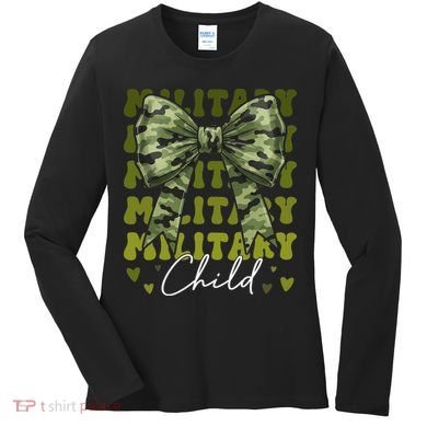 Camouflage Military Child Coquette Bow Camo Women's Long Sleeve Shirt