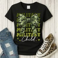 Camouflage Military Child Coquette Bow Camo Women's T-Shirt thumb 3