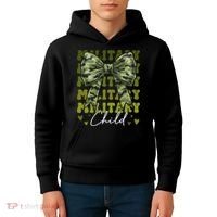 Camouflage Military Child Coquette Bow Camo Kids Hoodie thumb 4