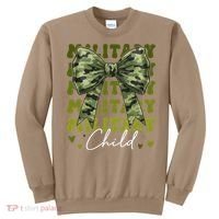 Camouflage Military Child Coquette Bow Camo Sweatshirt thumb 0