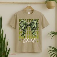 Camouflage Military Child Coquette Bow Camo T-Shirt thumb 2