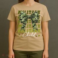 Camouflage Military Child Coquette Bow Camo T-Shirt thumb 4
