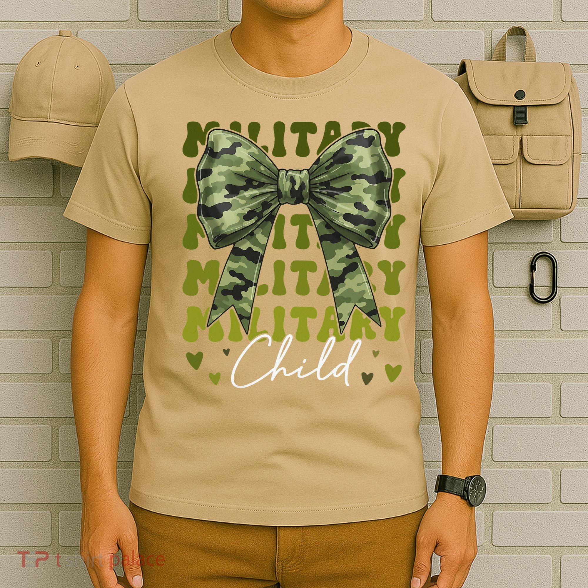 Camouflage Military Child Coquette Bow Camo T-Shirt