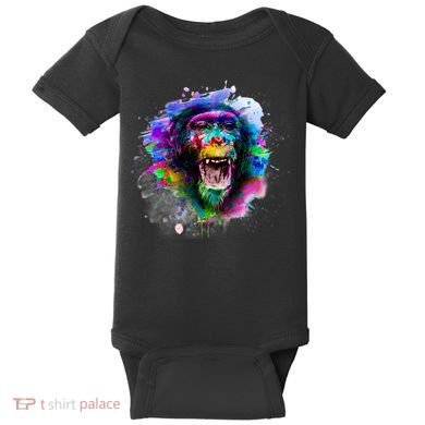 Colorful Monkey Baby Bodysuit