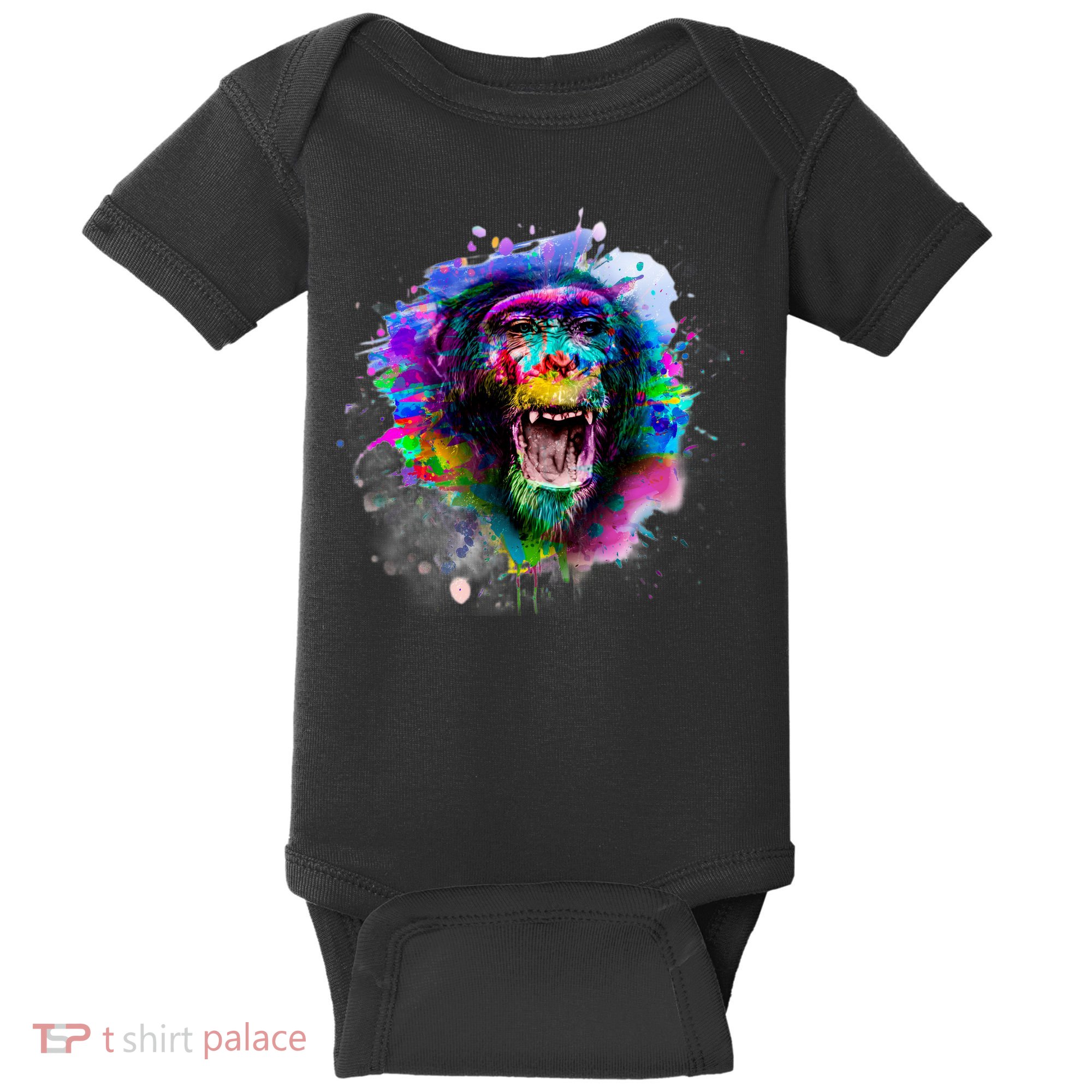 Colorful Monkey Baby Bodysuit