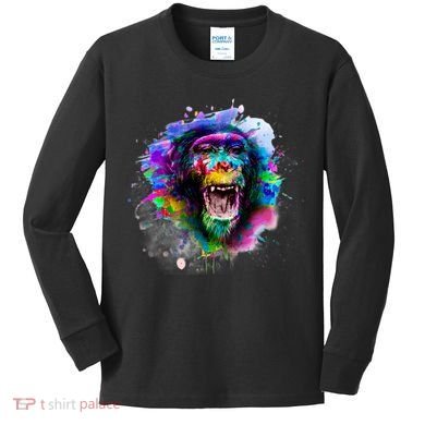Colorful Monkey Kids Long Sleeve Shirt