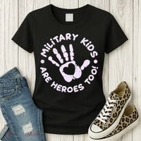 Cute Military Children Are Heroes Too Women's T-Shirt thumb 3