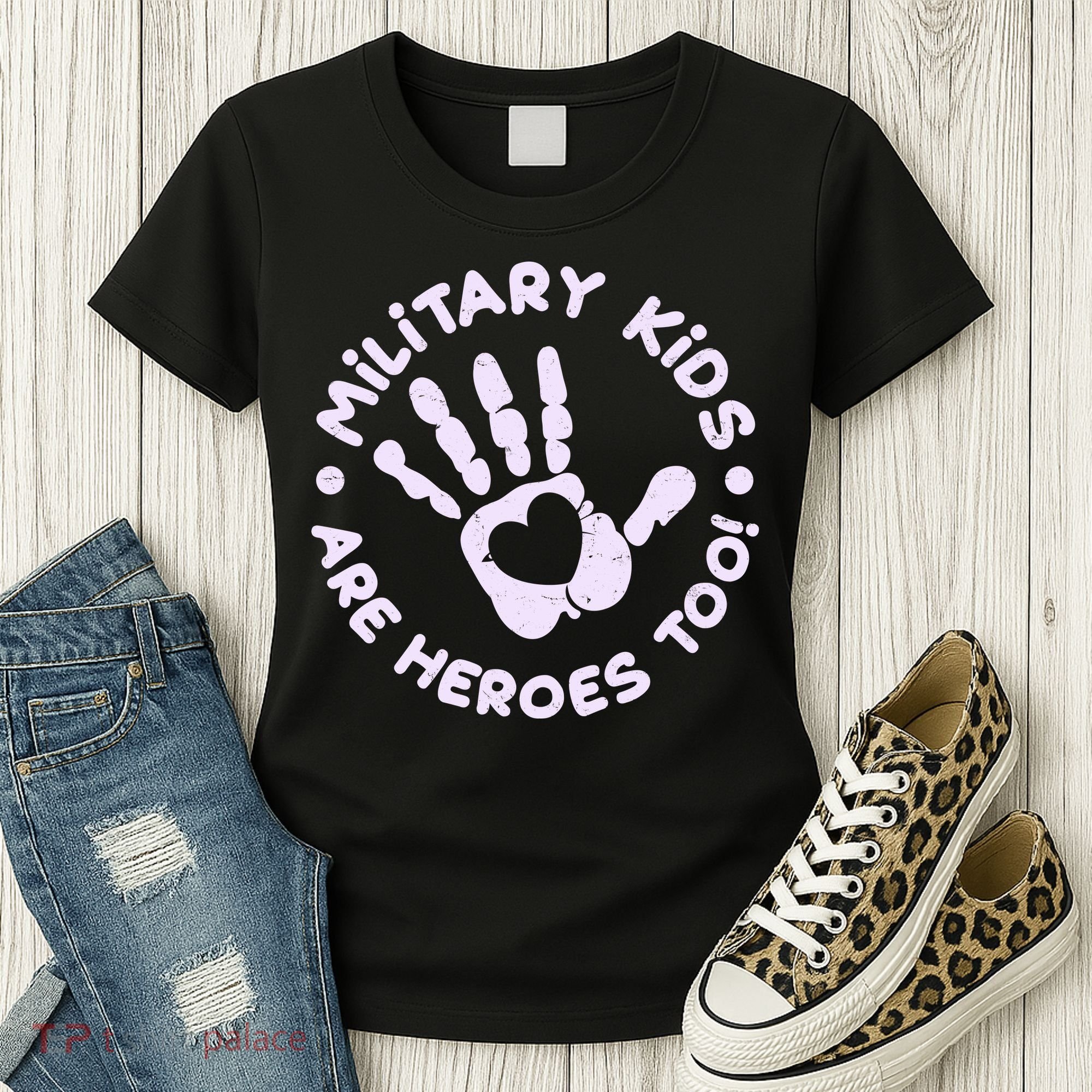 Cute Military Children Are Heroes Too Women's T-Shirt