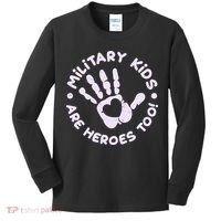 Cute Military Children Are Heroes Too Kids Long Sleeve Shirt thumb 0