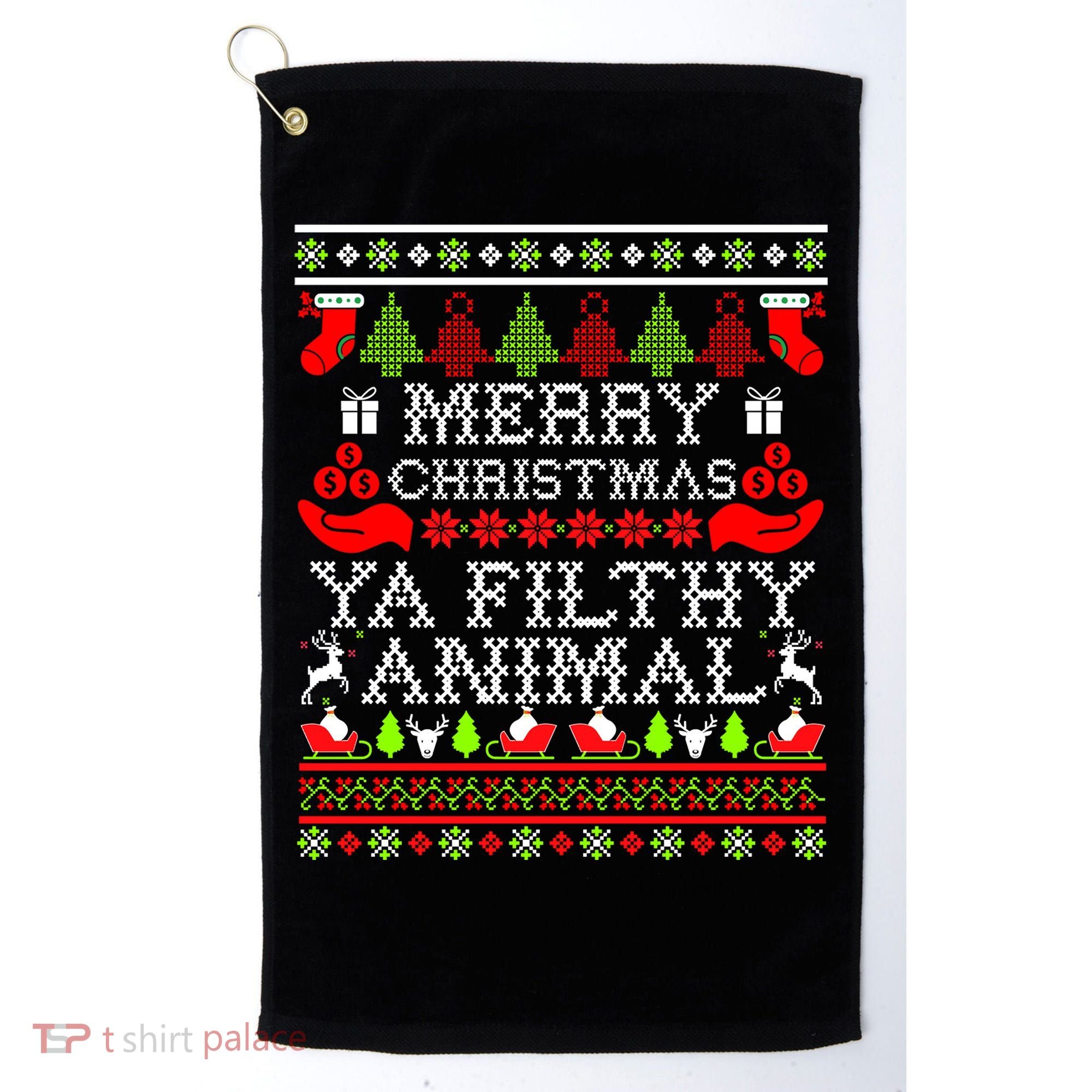 Christmas - Merry Christmas Ya Filthy Animal Golf Towel