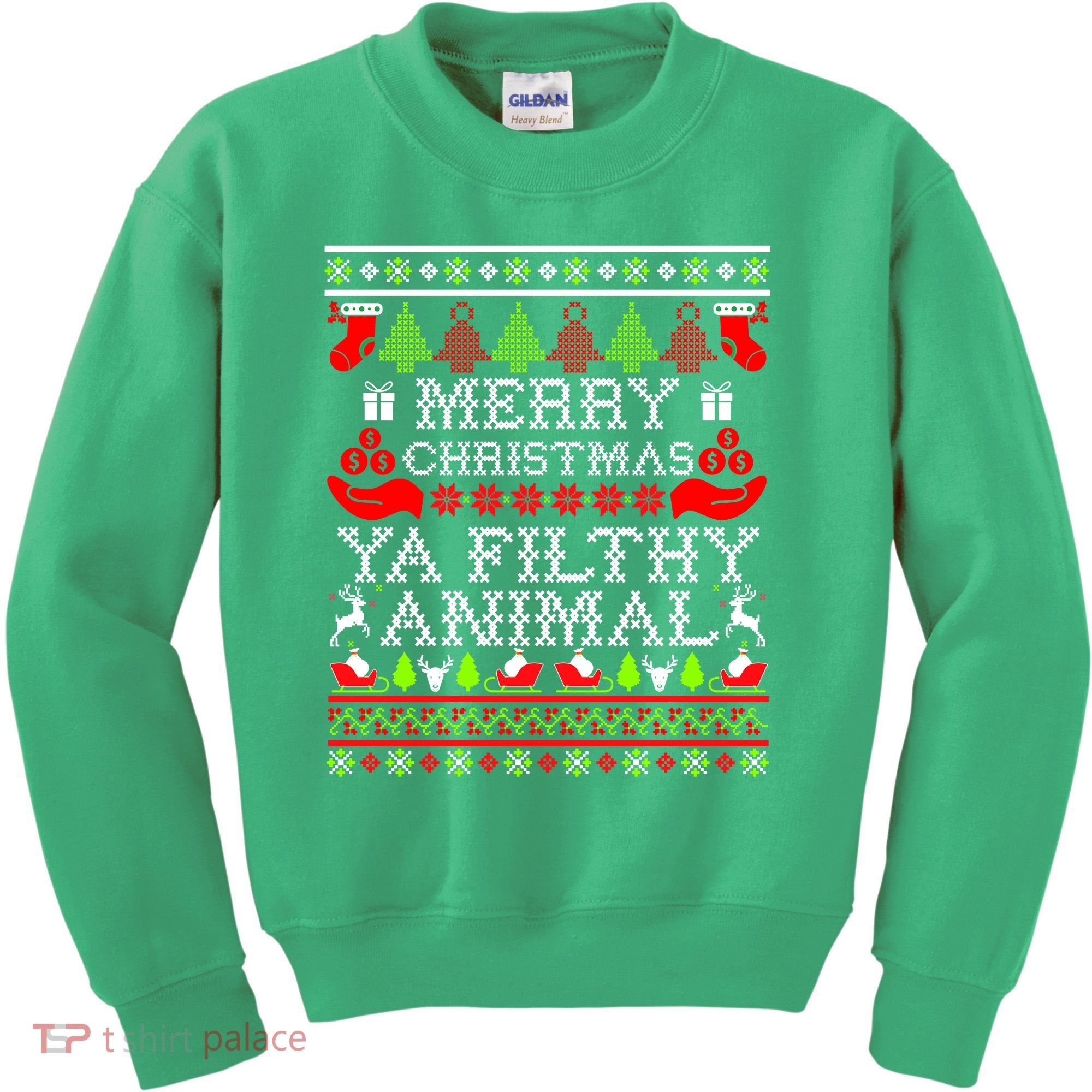 Christmas - Merry Christmas Ya Filthy Animal Kids Sweatshirt