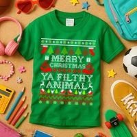 Christmas - Merry Christmas Ya Filthy Animal Kids T-Shirt thumb 3