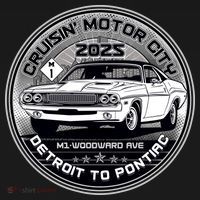 Cruisin Motor City Detroit To Pontiac Muscle Car Silver Emblem Women's Hoodie thumb 2