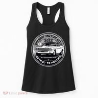 Cruisin Motor City Detroit To Pontiac Muscle Car Silver Emblem Women's Tank Top thumb 0