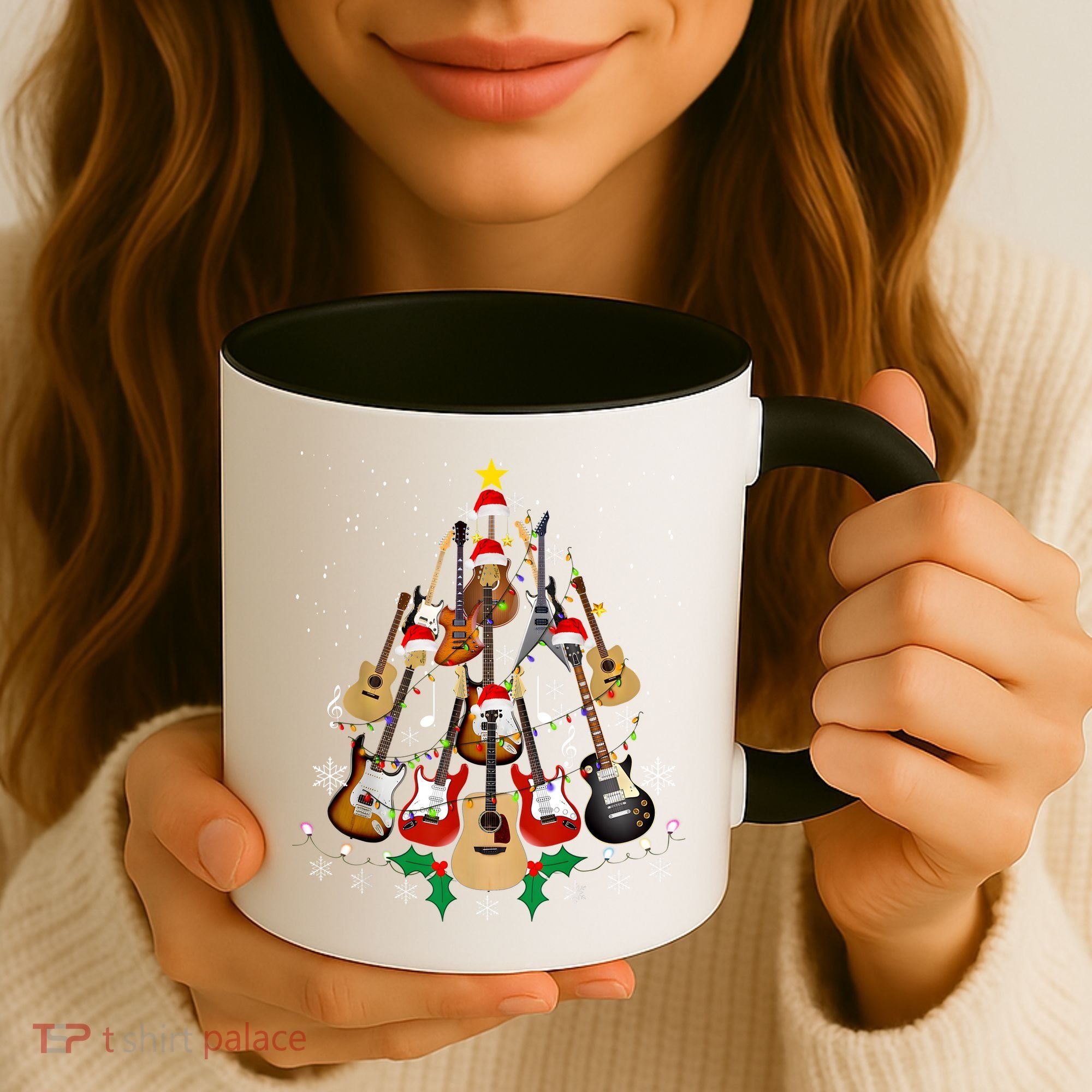 Christmas Musician Christmas Guitar Tree Coffee Mug