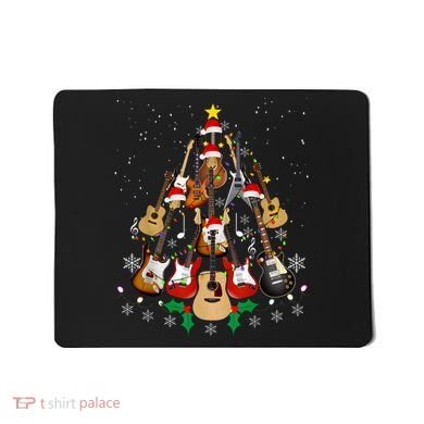 Christmas Musician Christmas Guitar Tree Mousepad