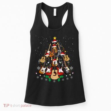 Christmas Musician Christmas Guitar Tree Women's Tank Top