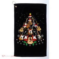 Christmas Musician Christmas Guitar Tree Golf Towel thumb 0