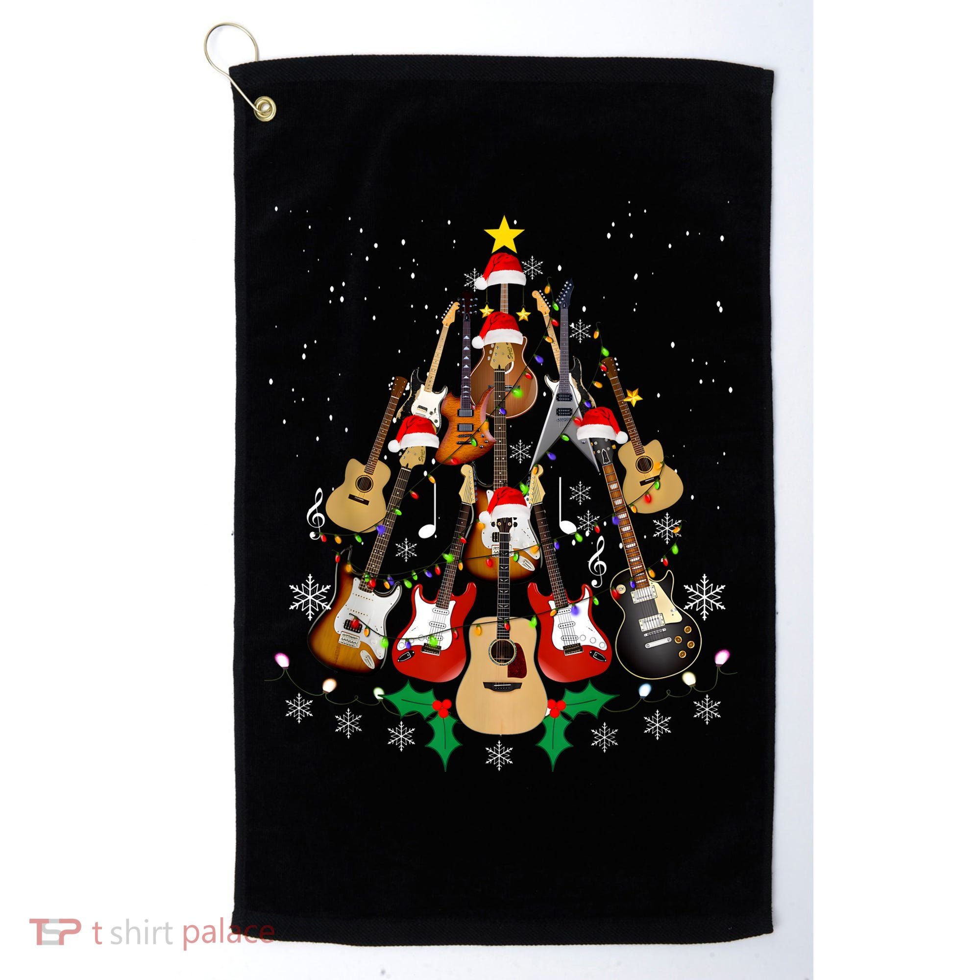 Christmas Musician Christmas Guitar Tree Golf Towel