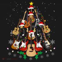 Christmas Musician Christmas Guitar Tree Kids Long Sleeve Shirt thumb 2