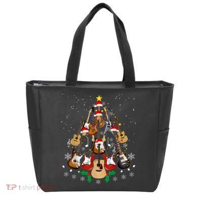 Christmas Musician Christmas Guitar Tree Tote Bag