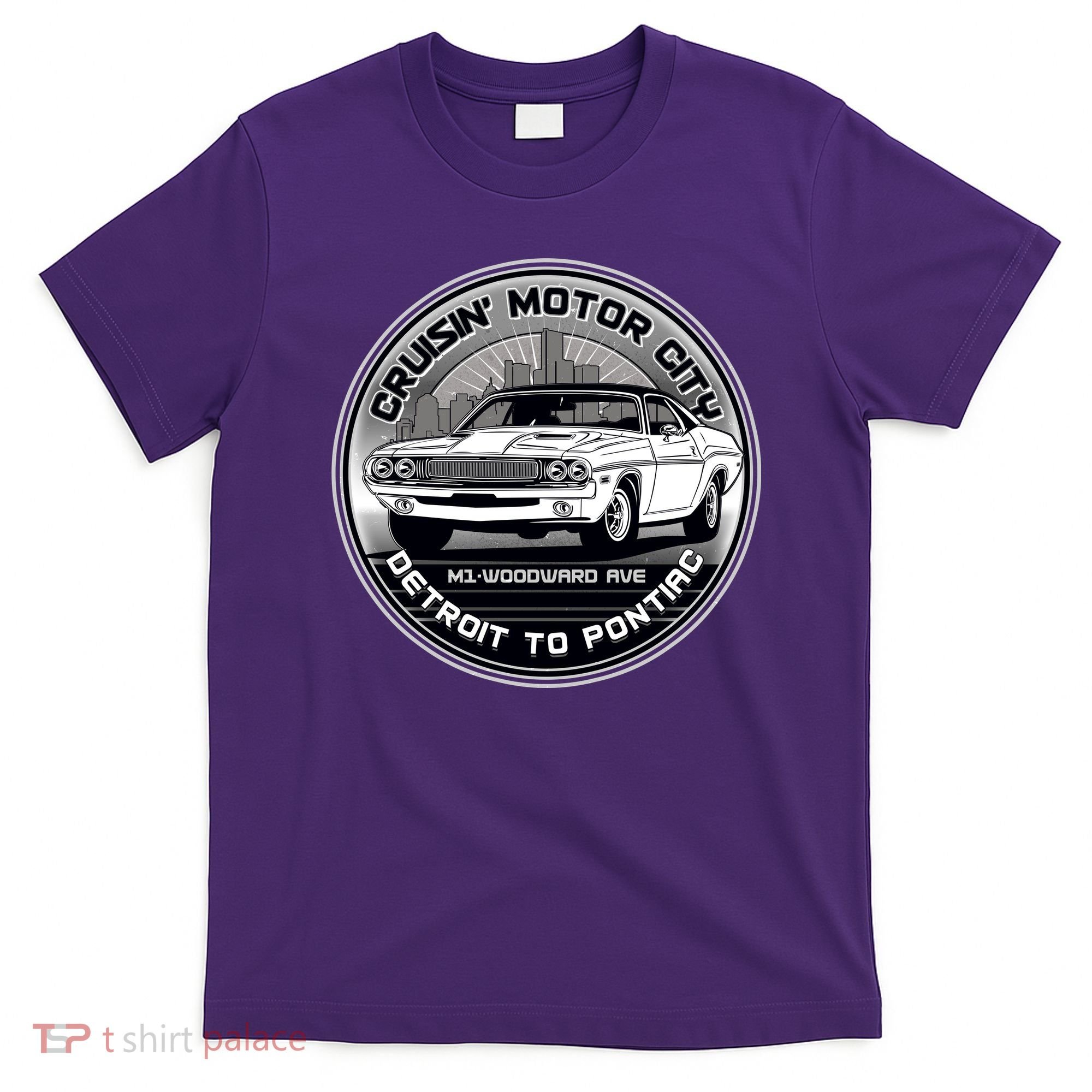 Cruisin Motor City Detroit To Pontiac Classic Muscle Car T-Shirt