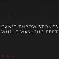Christian Minimalist CanT Throw Stones While Washing Feet Coaster thumb 2